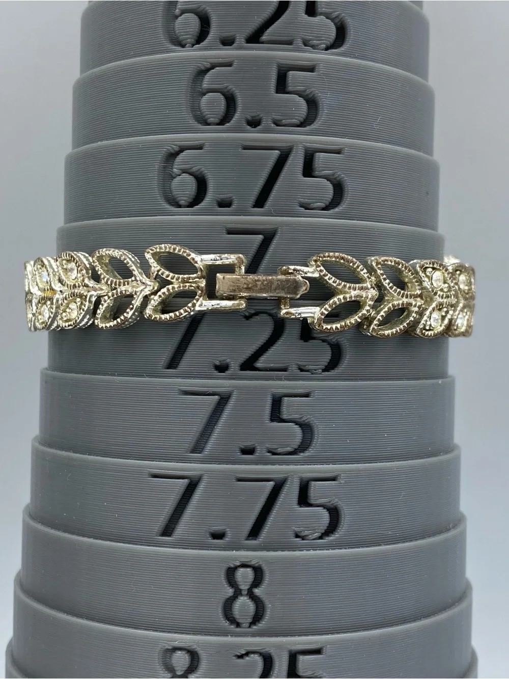 Gold Leaf Crystal Link Bracelet - Women's Jewelry